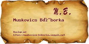 Muskovics Bíborka névjegykártya